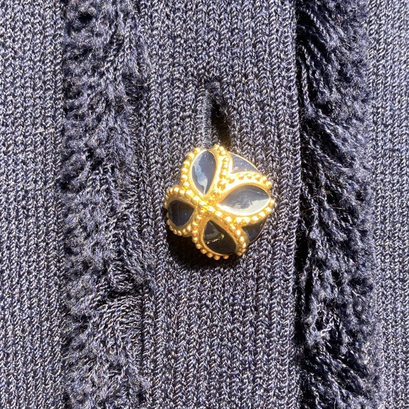 St. John Caviar | Knit Jacket/Cardigan | Size 4 | Color: Blue/Navy - Picture 2 of 8